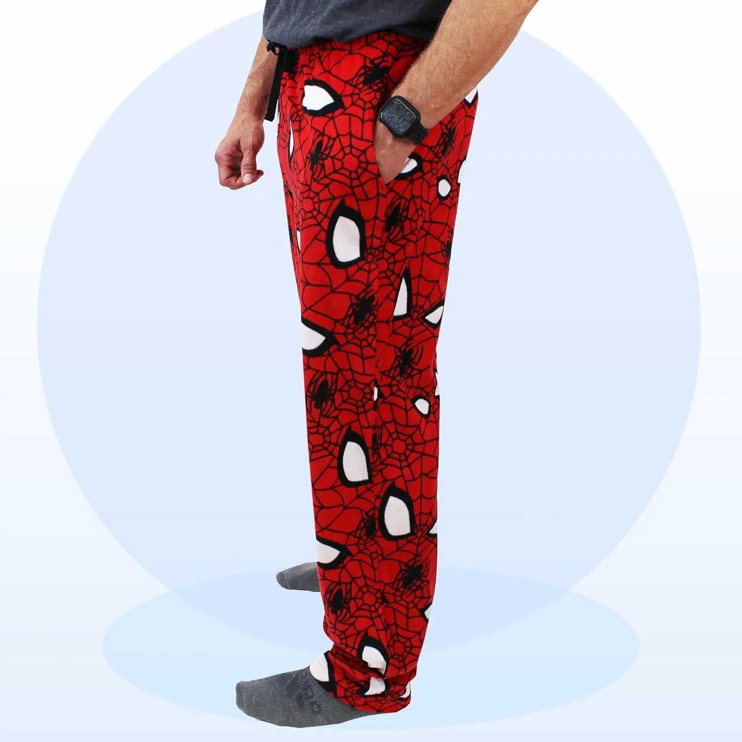 Marvel Spider-Man Mens Plush Fleece Lounge Pajama Pants