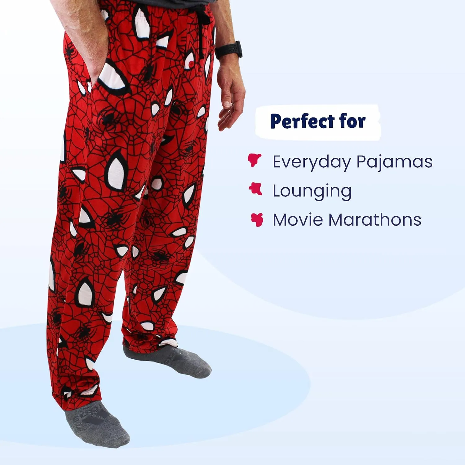 Marvel Spider-Man Mens Plush Fleece Lounge Pajama Pants
