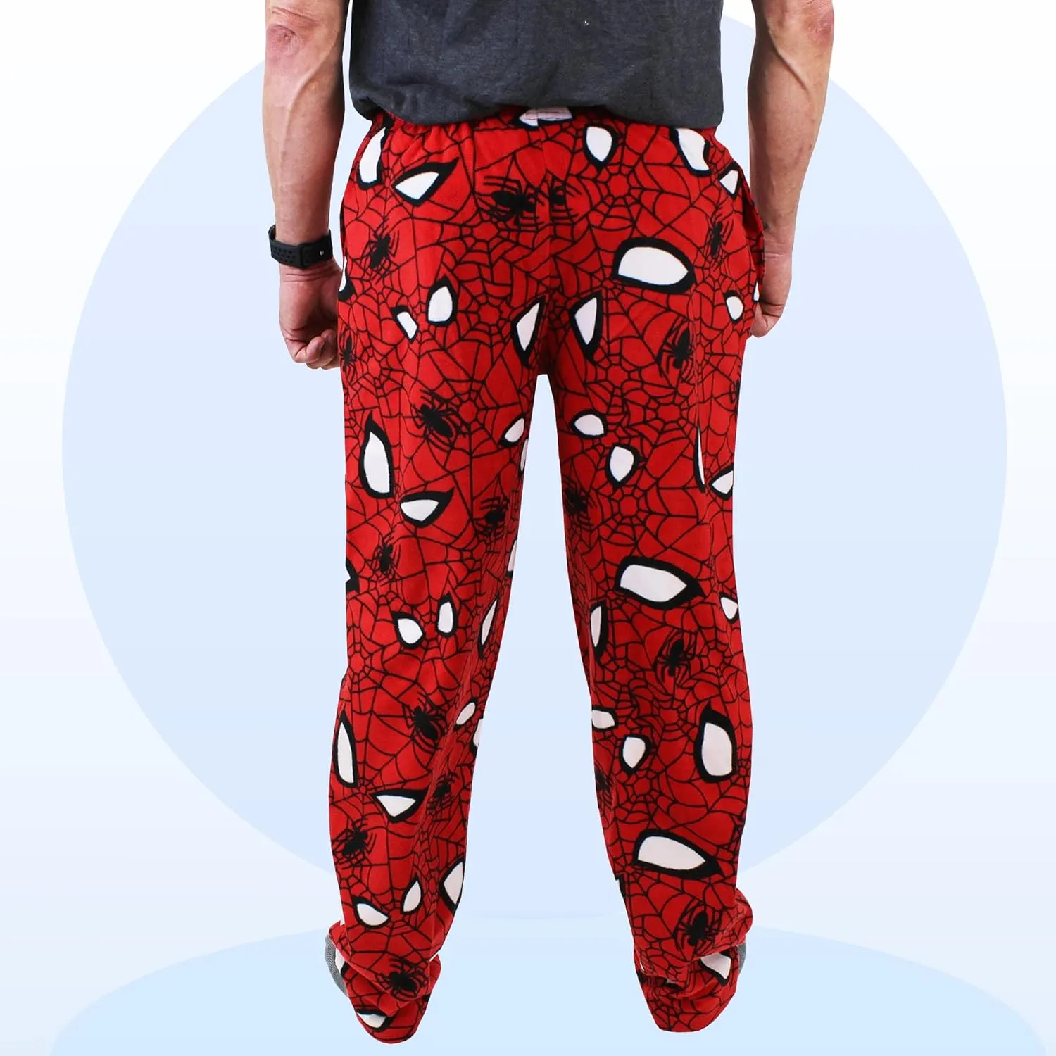 Marvel Spider-Man Mens Plush Fleece Lounge Pajama Pants