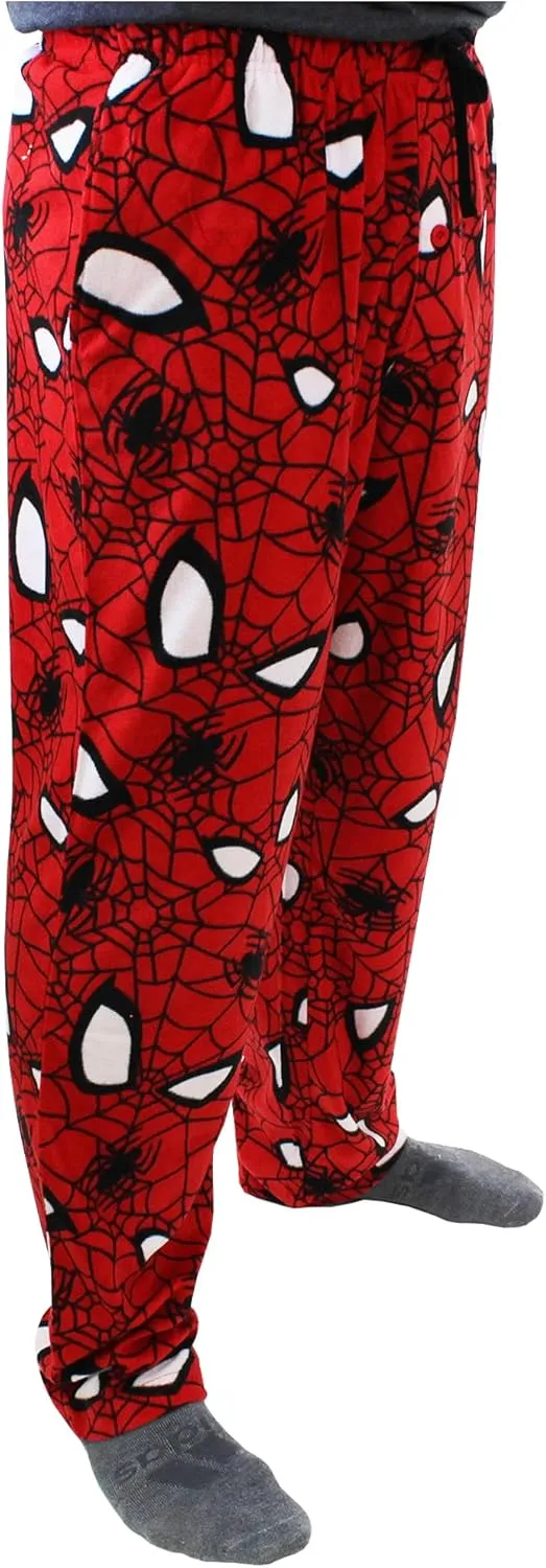 Marvel Spider-Man Mens Plush Fleece Lounge Pajama Pants