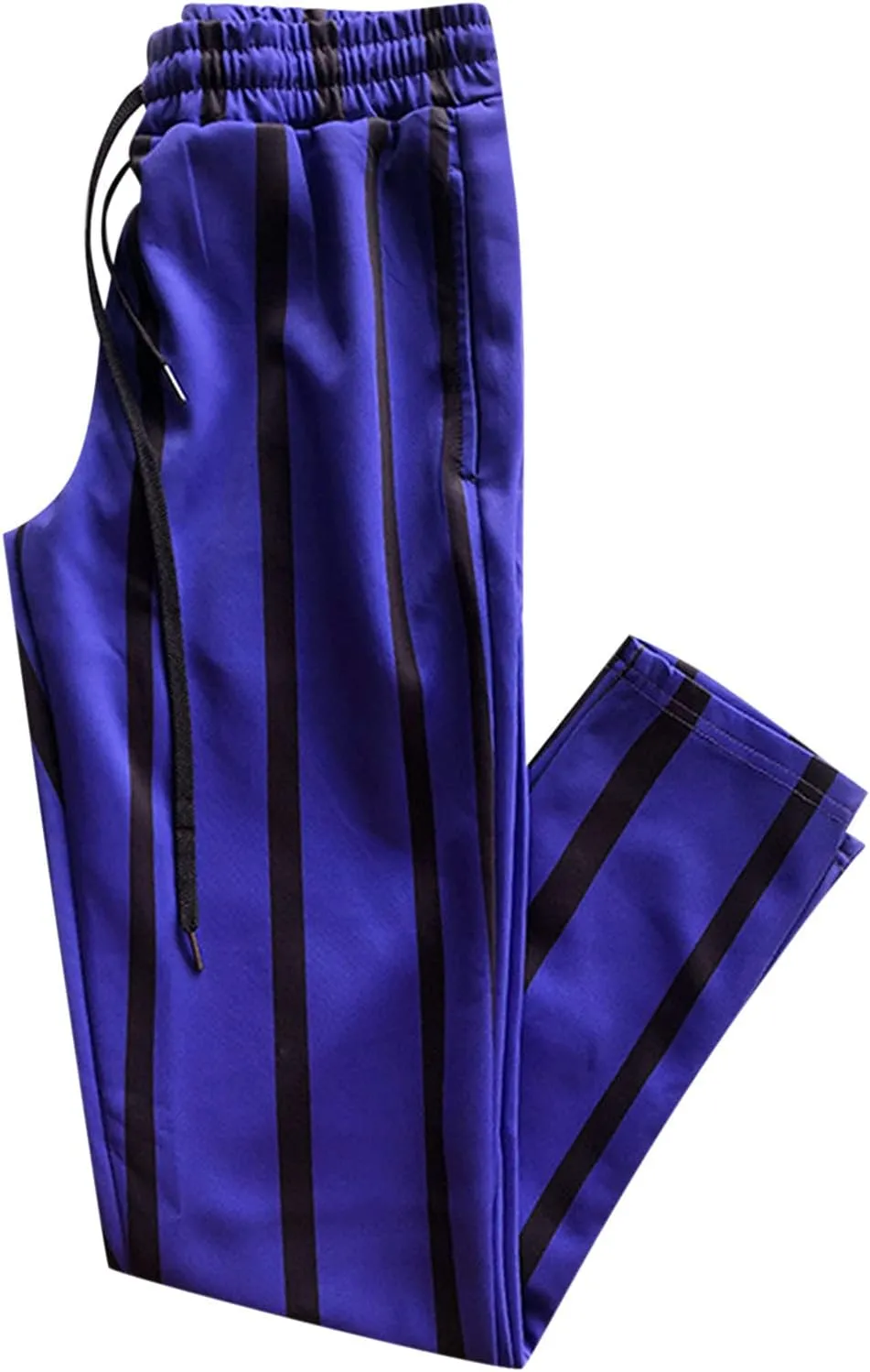 Maryia Men's Striped Skinny Pants Slim Fit Stretch Chino Fashion Jogger Drawstring Elastic Waist Business Style Trouser