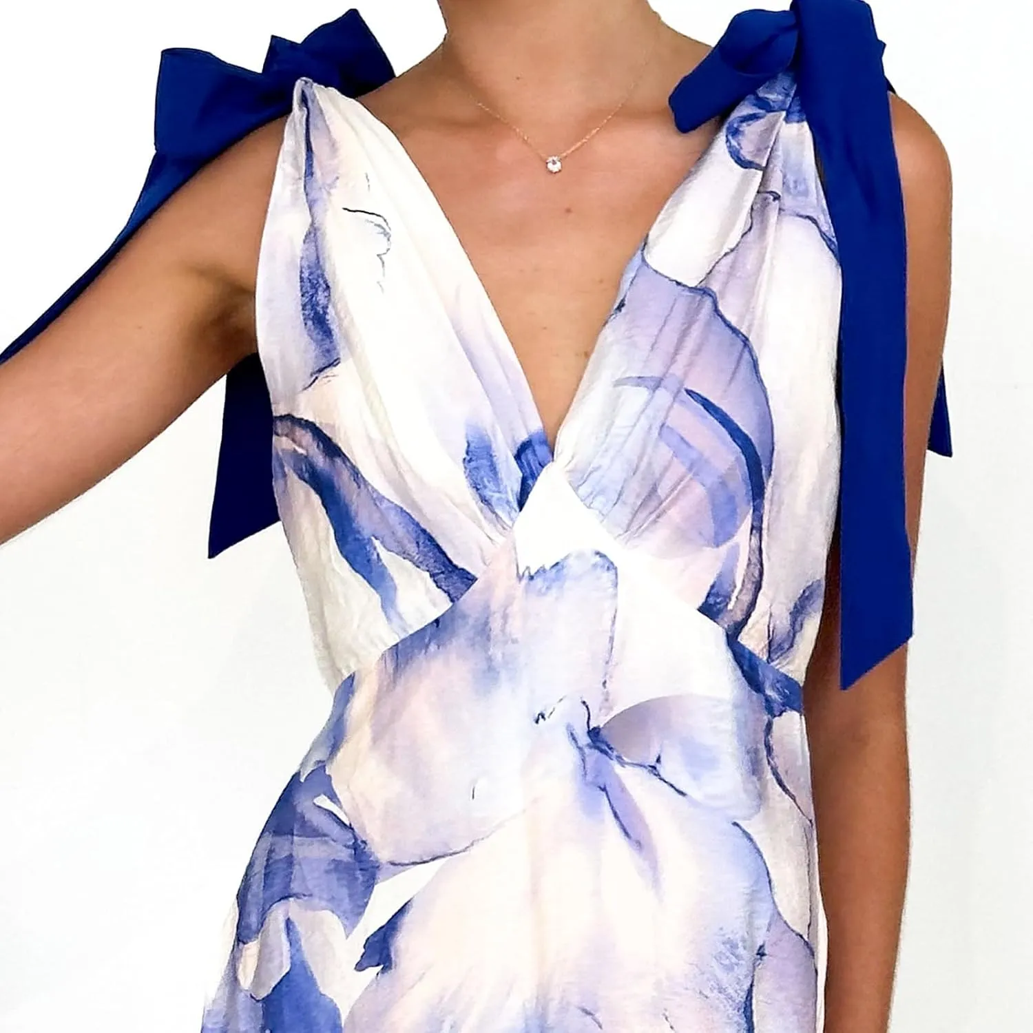Meiweileya Y2k Tie Shoulder Strap Smocked Maxi Dress for Women Flower Print Ruffle Long Boho Beach Summer Sundress 2025
