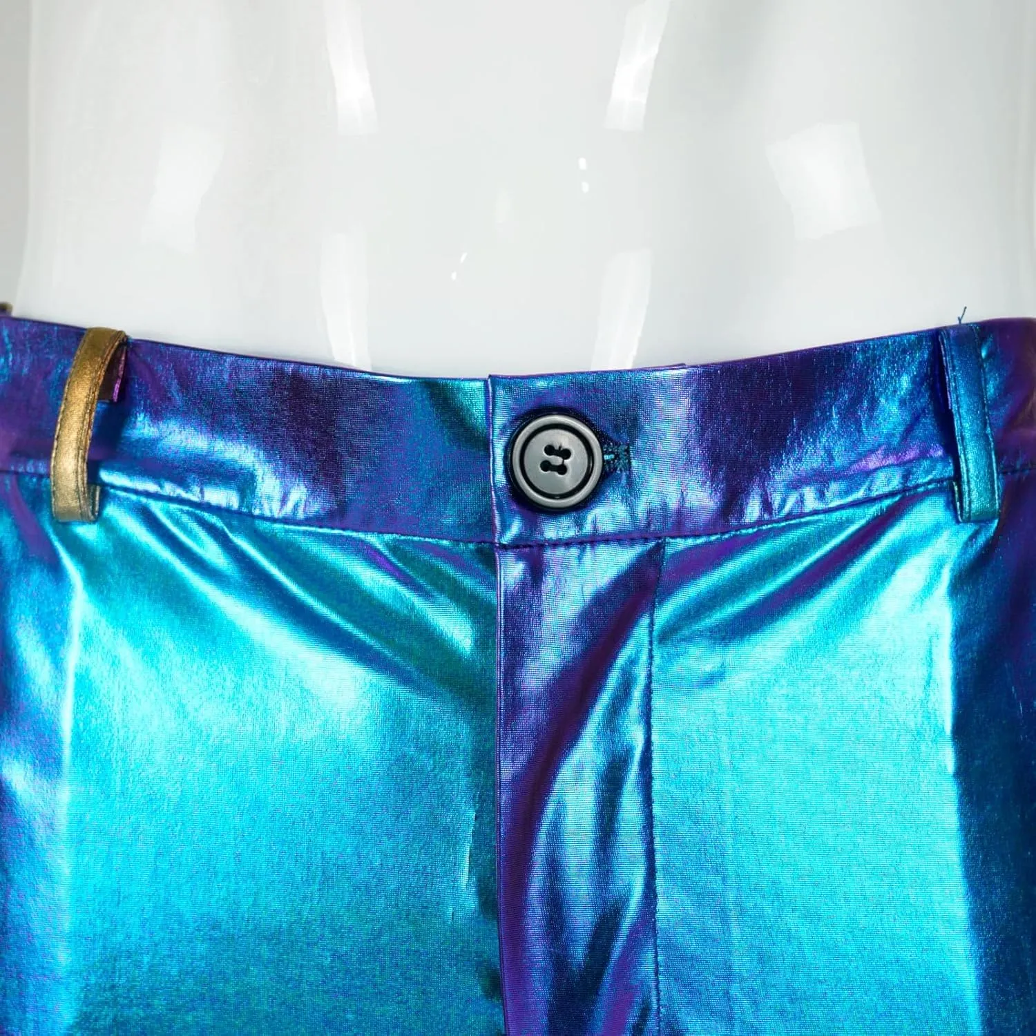 Men's 70s Disco Pants Metallic Sequin Straight Leg Trousers Party Dance Outfits