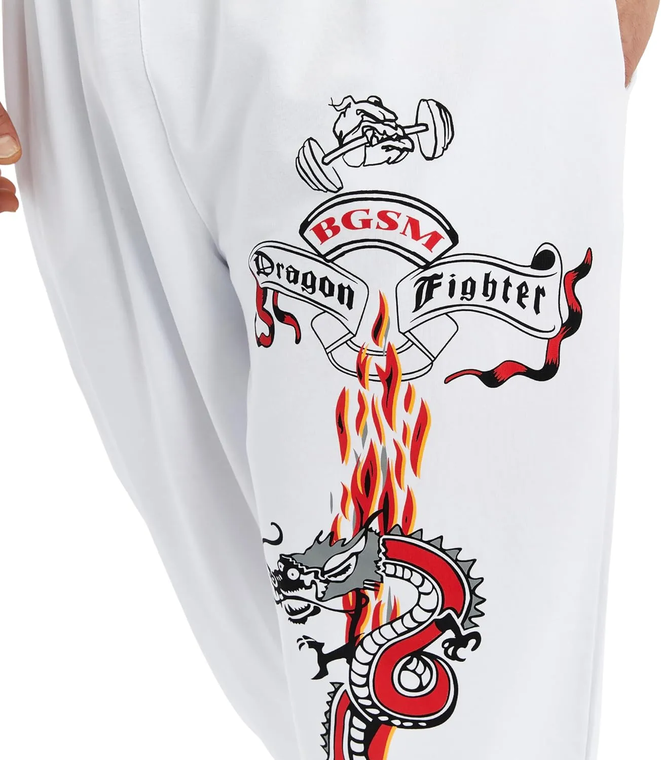 Men's Baggy Pants, Dragon Design Gym Sweatpants