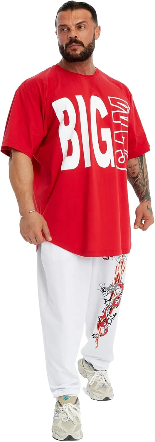 Men's Baggy Pants, Dragon Design Gym Sweatpants