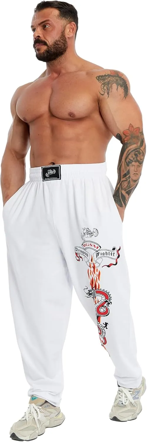 Men's Baggy Pants, Dragon Design Gym Sweatpants