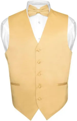 Men's Dress Vest & BowTie Solid PINK Color Bow Tie Set for Suit or Tuxedo