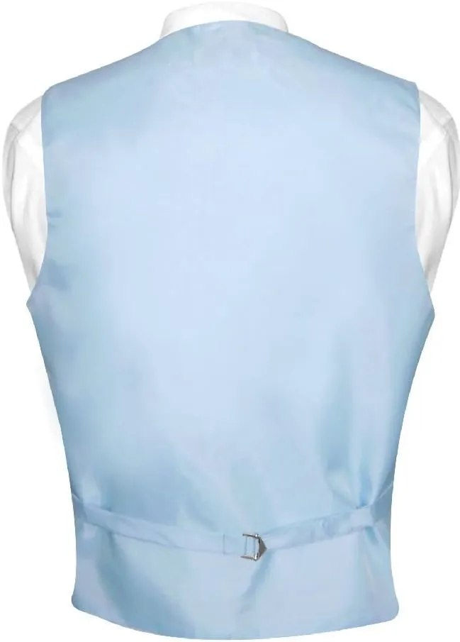 Men's Dress Vest & NeckTie Solid PINK Color Neck Tie Set for Suit or Tuxedo