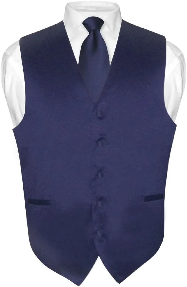 Men's Dress Vest & NeckTie Solid PINK Color Neck Tie Set for Suit or Tuxedo