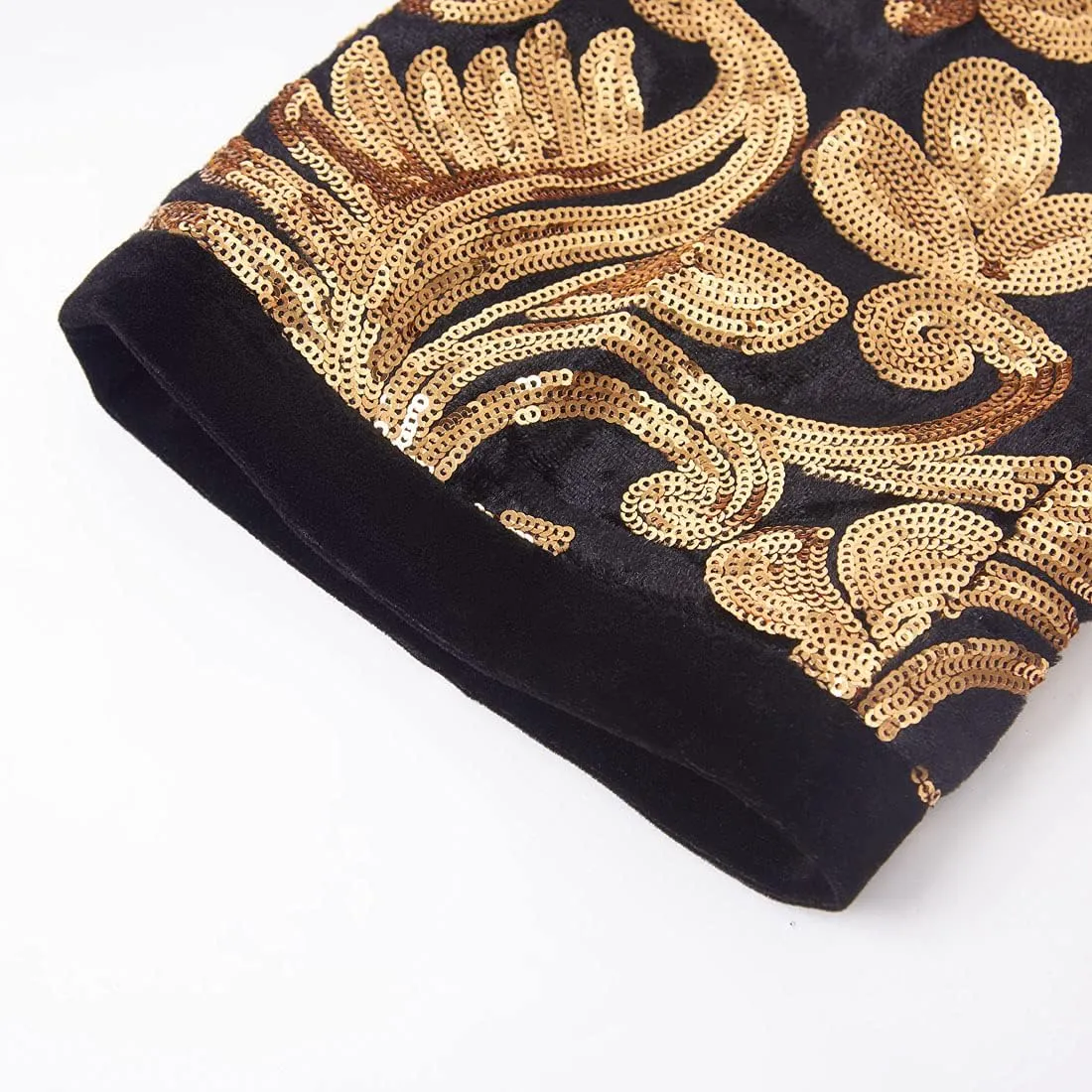 Men's Fashion Floral Glitter Sequin Velvet Pants