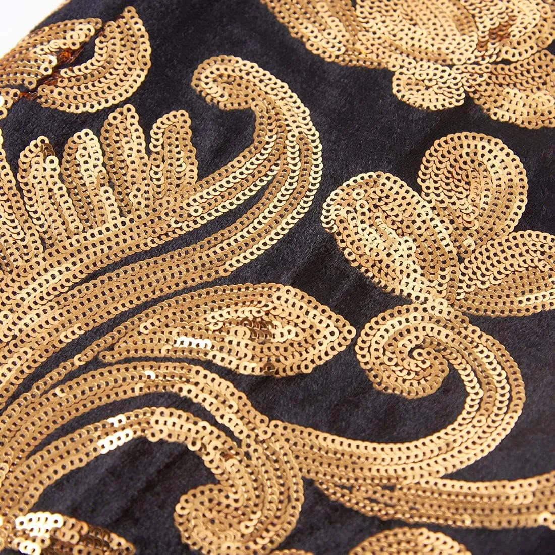 Men's Fashion Floral Glitter Sequin Velvet Pants