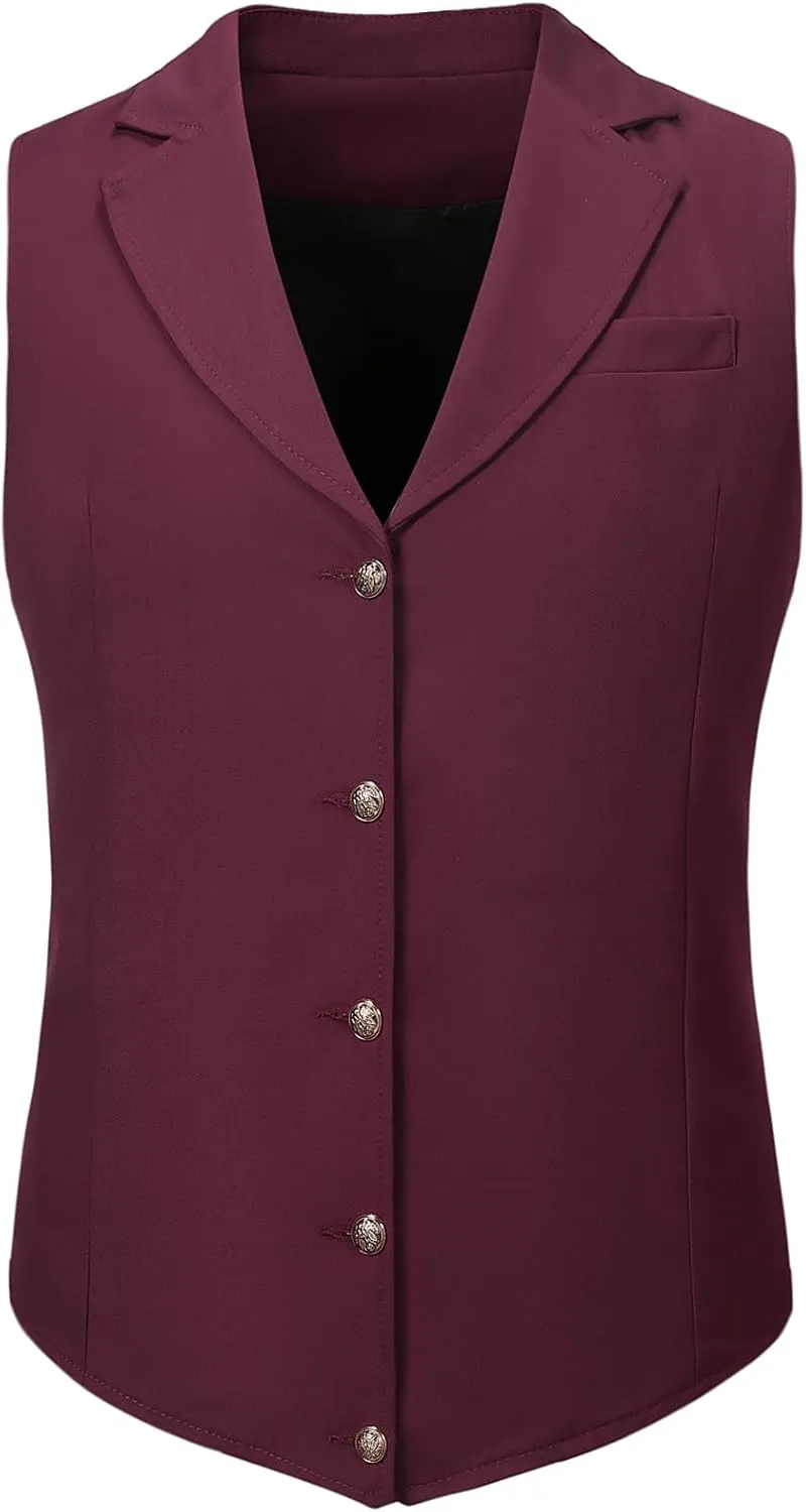 Mens Formal Suit Vest Slim Business Fit Waistcoat with 1 Pockets for Suit or Tuxedo