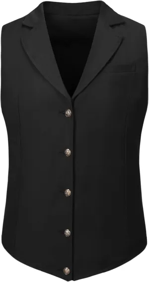 Mens Formal Suit Vest Slim Business Fit Waistcoat with 1 Pockets for Suit or Tuxedo