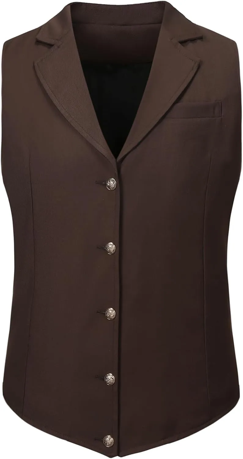 Mens Formal Suit Vest Slim Business Fit Waistcoat with 1 Pockets for Suit or Tuxedo