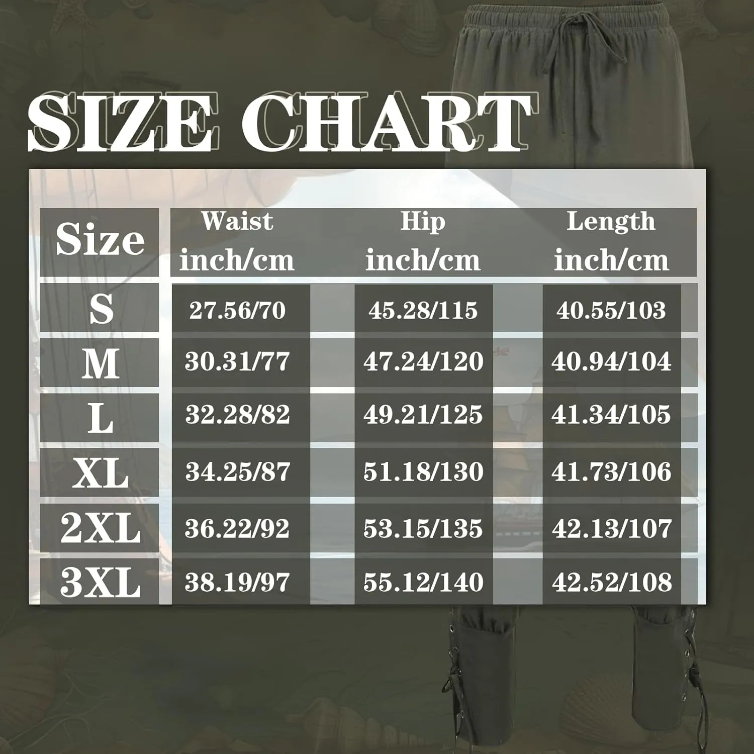 Mens Spring Summer Autumn Ankle Banded Pants Medieval Viking Navigator Trousers Renaissance Pants