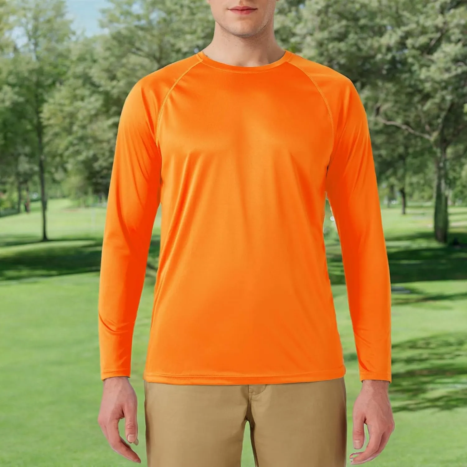 Mens UPF 50  Rash Guard Swim Shirt Long Sleeve Moisture Wicking Quick Dry Lightweight Wrinkle-Resistant