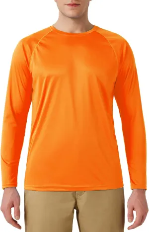 Mens UPF 50  Rash Guard Swim Shirt Long Sleeve Moisture Wicking Quick Dry Lightweight Wrinkle-Resistant