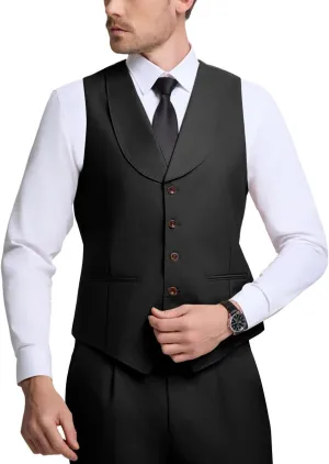 Mens Vest Pants Suits Set 2 Pieces Slim Fit Groomsmen Suit for Men Formal
