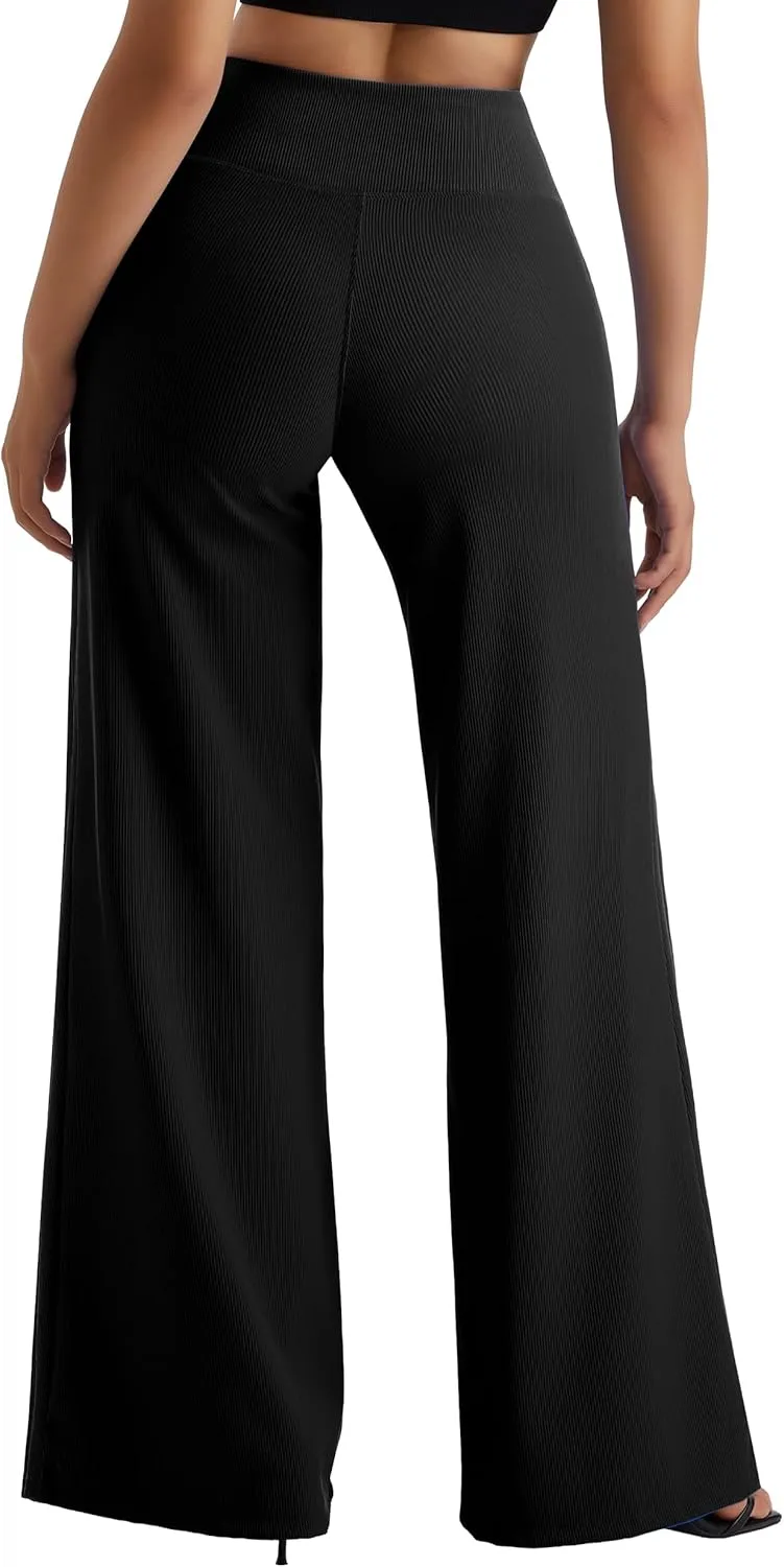 MOOSLOVER Women Wide Leg Yoga Lounge Pants High Waisted Casual Pants Comfy Stretchy Loose Pants