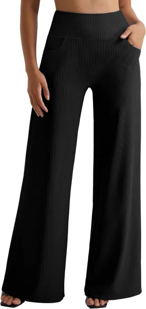 MOOSLOVER Women Wide Leg Yoga Lounge Pants High Waisted Casual Pants Comfy Stretchy Loose Pants