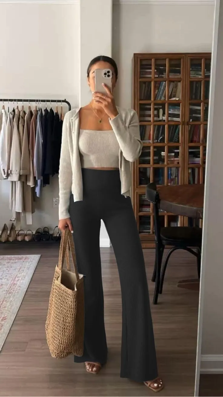 MOOSLOVER Women Wide Leg Yoga Lounge Pants High Waisted Casual Pants Comfy Stretchy Loose Pants