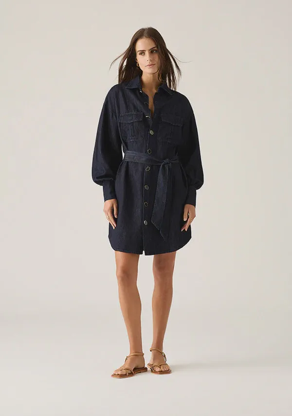 MOS Ana Denim Shirt Mini Dress Indigo