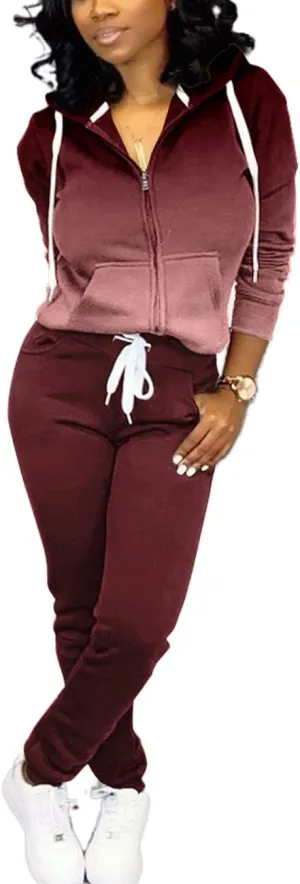 Mrskoala Two Piece Outfits for Women Tracksuit Sweat Suits Workout Jogging Sets Loungewear with Pocket