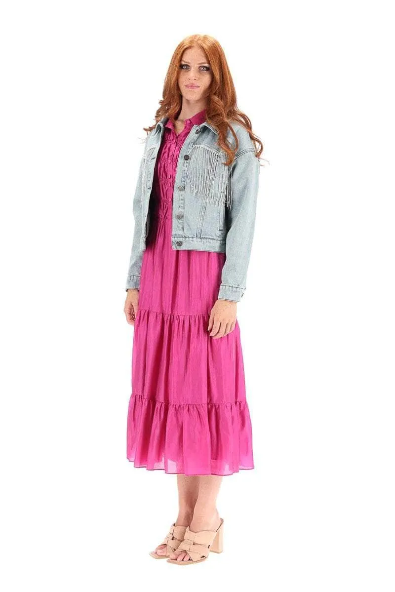 Natalia Denim Jacket Diamante Trim