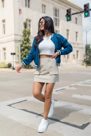 Never Left Me Denim Bomber Jacket FINAL SALE