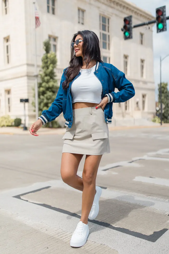 Never Left Me Denim Bomber Jacket FINAL SALE