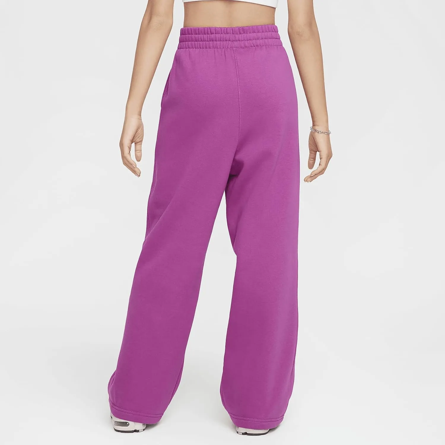 Nike Sportswear Club Fleece Girls' Wide-Leg Pants (FZ6774-518, Hot Fuchsia/Hot Fuchsia/Hot Fuchsia/White)