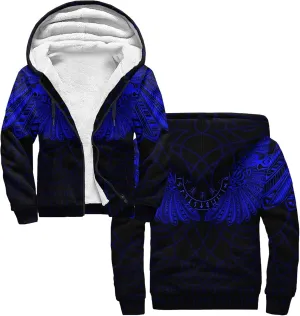 Odin myth heavyweight hoodies for men, fenrir wolf 3D print fleece warm windproof zip sweatshirt winter Hooded jacket (Color : Raven Totem Blue, Size : XX-Large)
