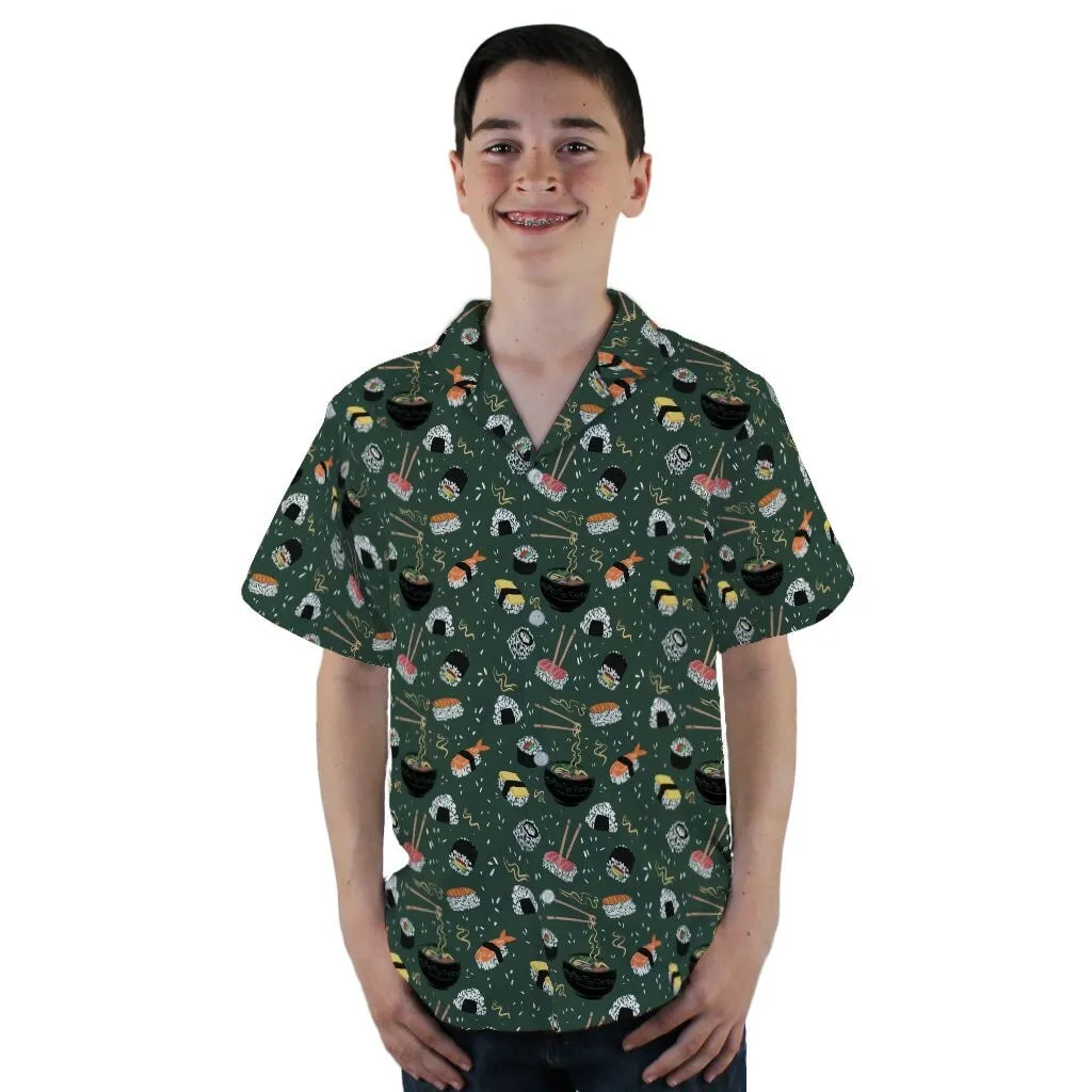 Oishi Sushi Green Youth Hawaiian Shirt
