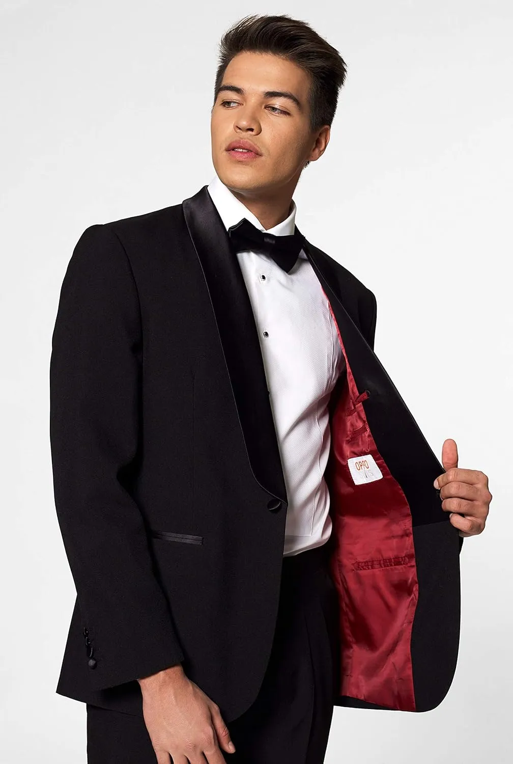 Opposuits Men's Formal Outfit - Premium Tuxedo Suit - Slim Fit - Includes Blazer, Pants and Bow Tie