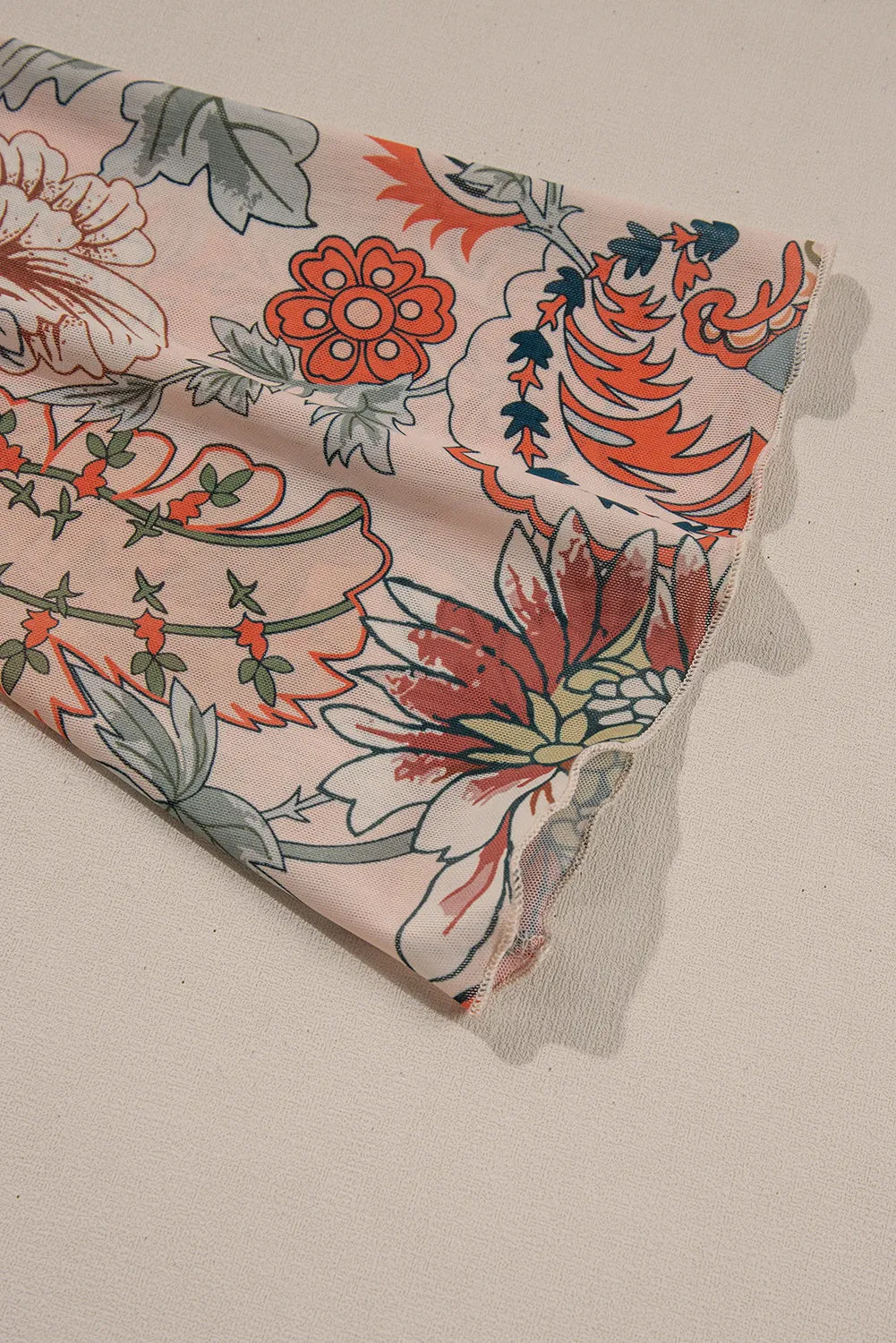 Orange Floral Bell Sleeve Blouse