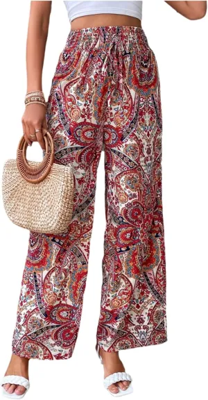 Palazzo Pants for Women 2024 High Waisted Boho Casual Loose Summer Wide Leg Pants