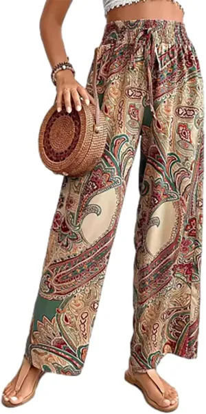 Palazzo Pants for Women 2024 High Waisted Boho Casual Loose Summer Wide Leg Pants