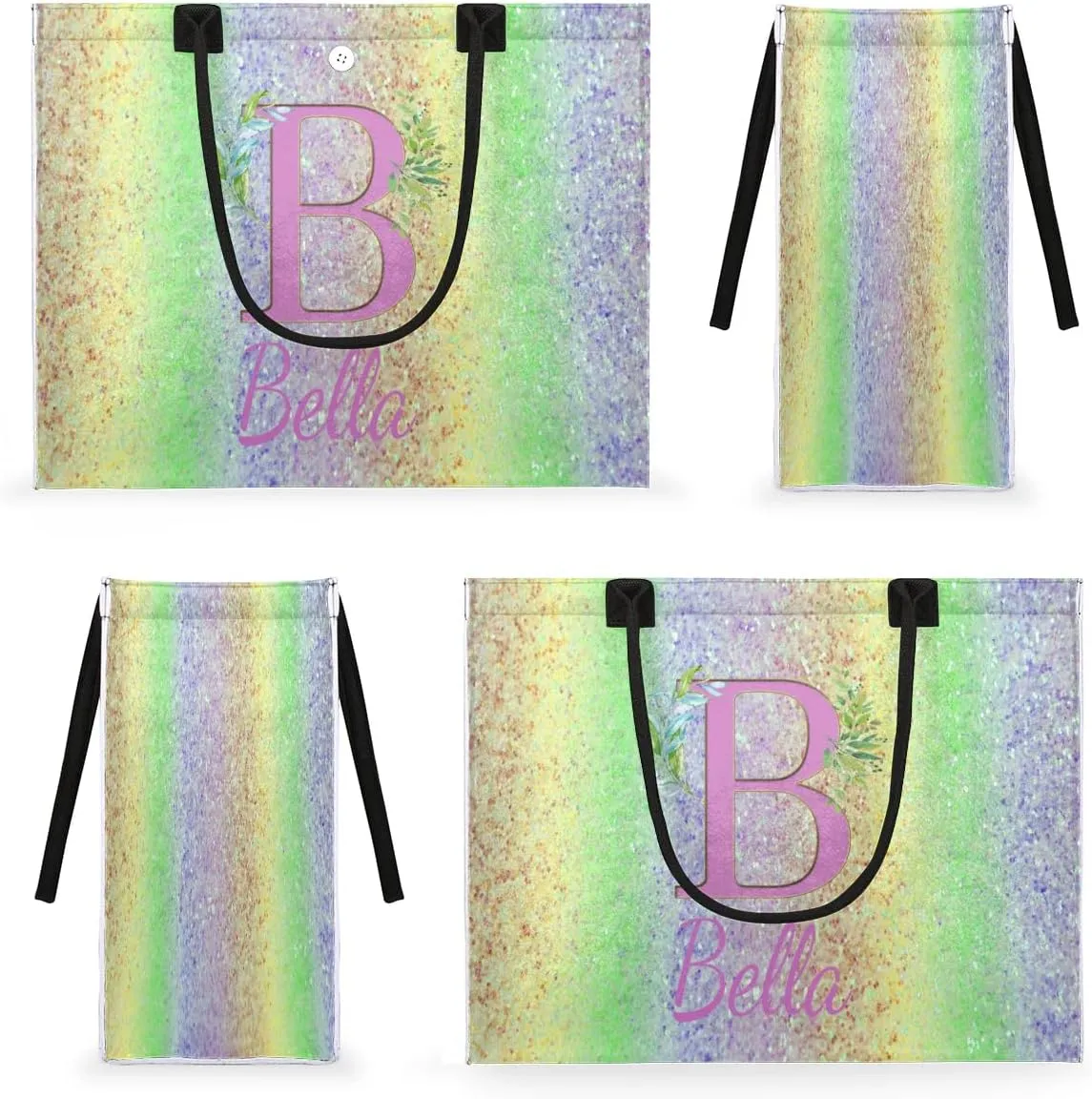 Personalized Women Casual Tote Bag Name, Customized Large Capacity Beach Shoulder Shopping Bag for Travel Daily Work