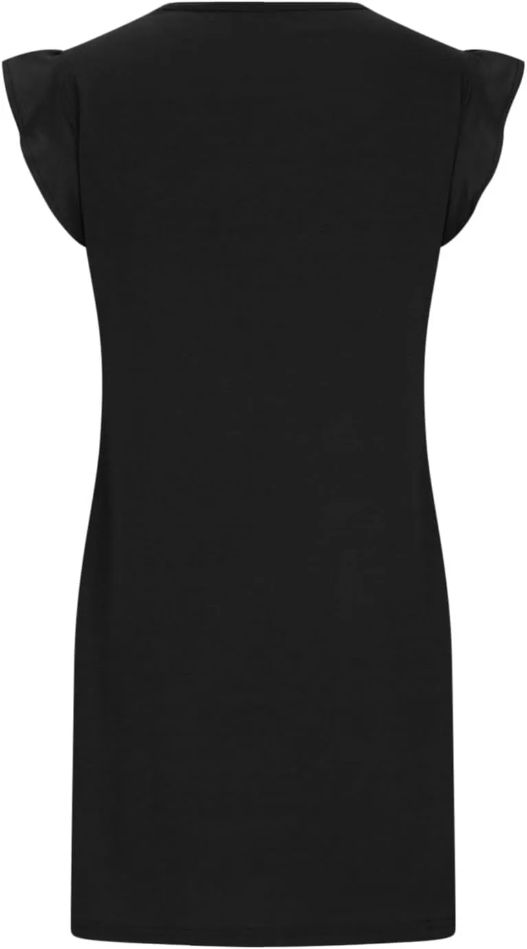 Pocket Womens Summer 2024 Dresses A Line Ruffle Cap Short Sleeve Casual Petite Mini Dress Flowy Sundress Cute Party