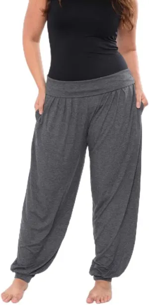 PS560-Charcoal-2XL Women Plus Harem Pants, Charcoal - 2XL