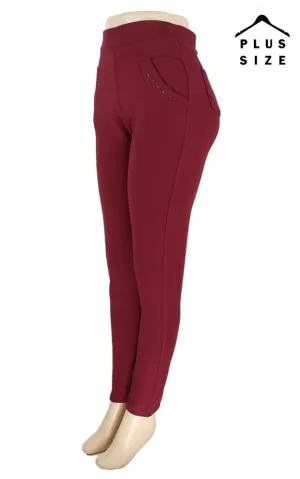 QI502 Plus Size Lady Fleece Lined Jeggings 12pcs Pack