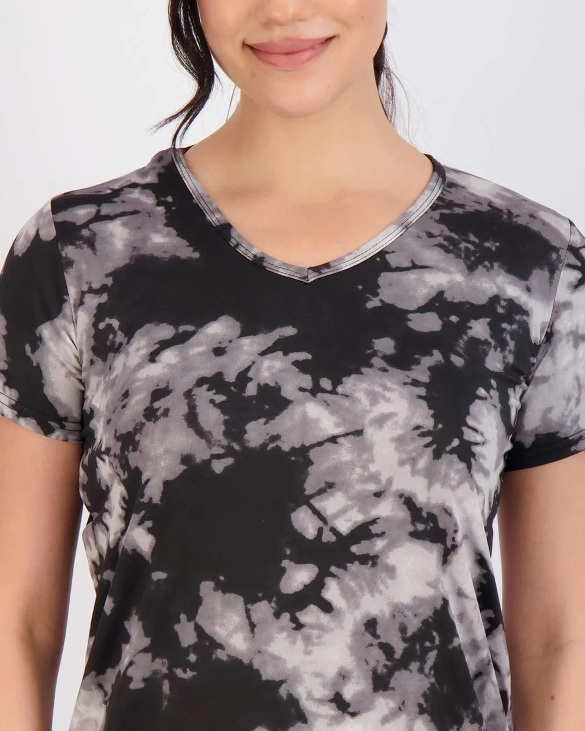 Real Essentials 5 Pack: Women's Short Sleeve V-Neck Activewear T-Shirt Dry-Fit Wicking Yoga Top (Available in Plus)