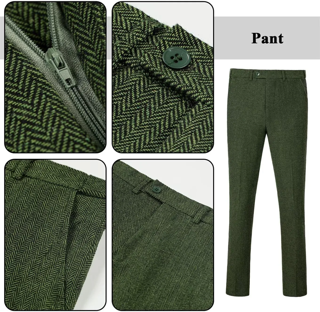 Retro 3 Piece Boys Suit Tweed Herringbone Boy Suits Slim Fit Dress Tuxedos Set Prom Teens Kids Jacket Blazer Vest Pants