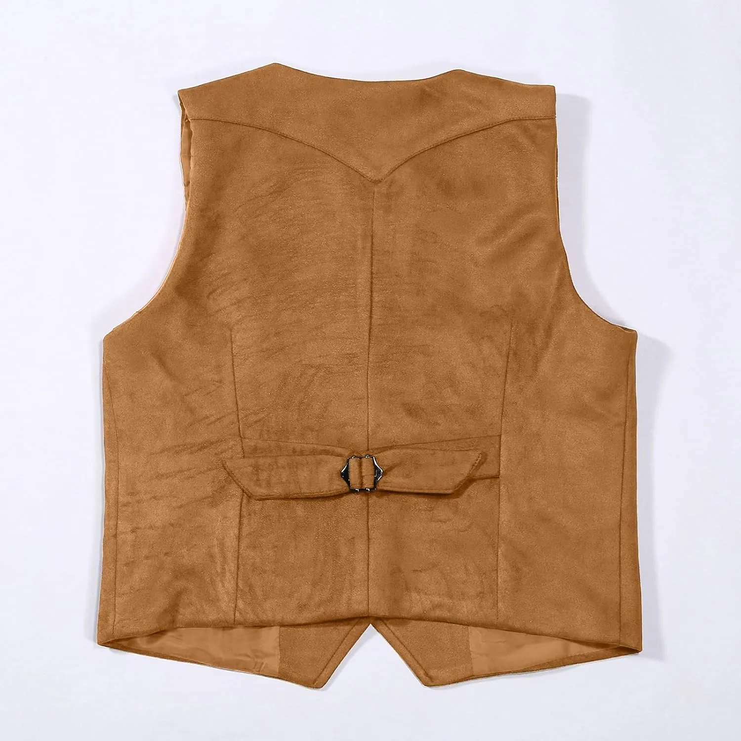 Retro Boys Western Vest Suede Cowboy Style Vest Casual V Neck Vintage Waist Coat