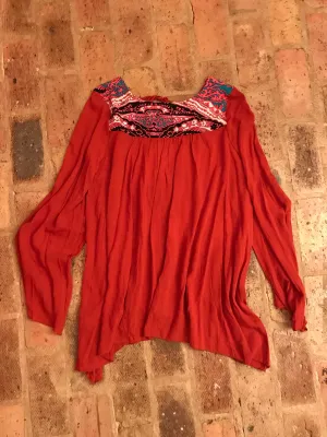 Rust Batwing Blouse
