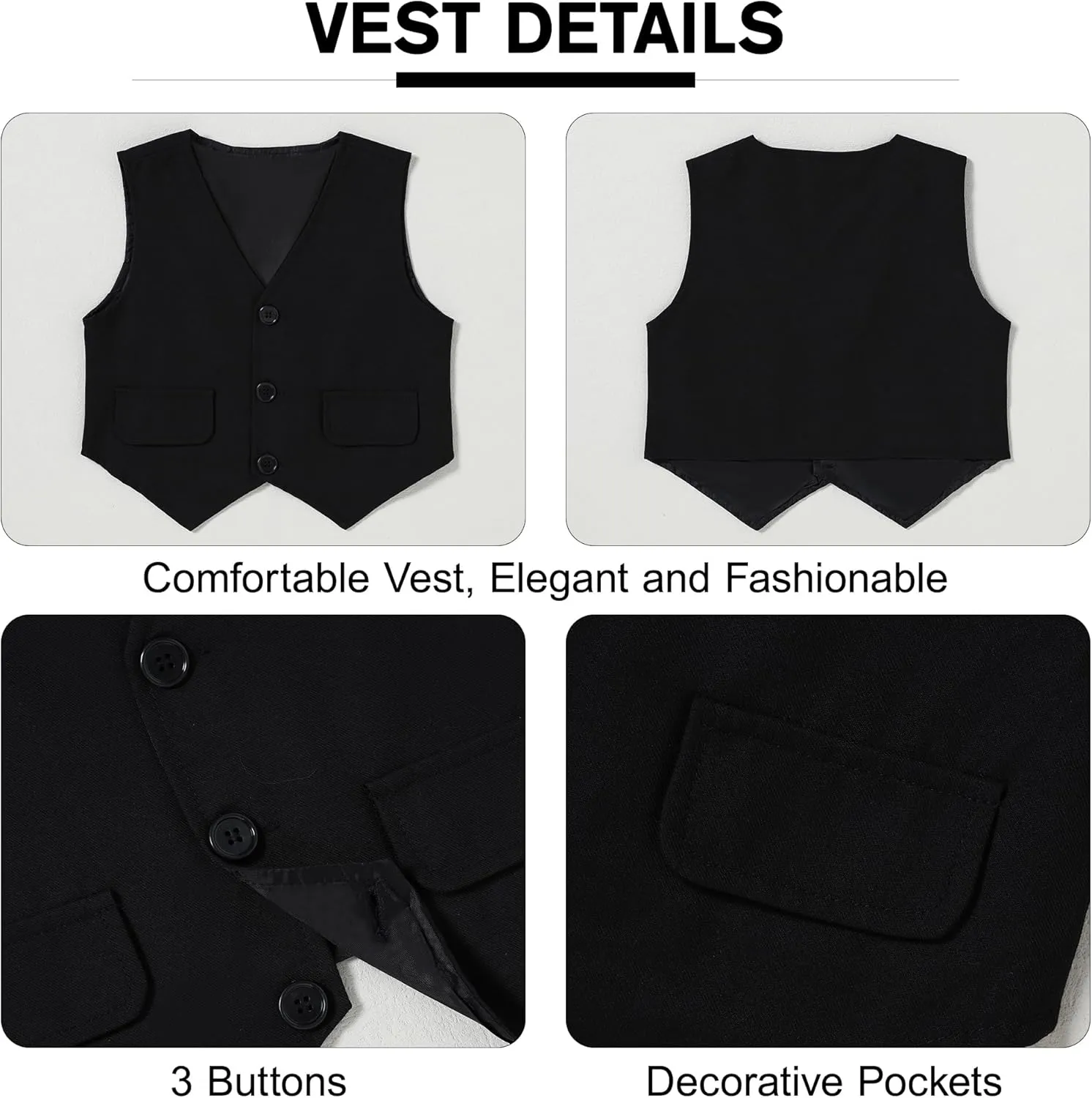 SANMIO Boy Suit Toddler Boys Formal Dress Outfit Shirt Printed Tie Vest Pants Baby Tuxedo Boys Wedding Clothes