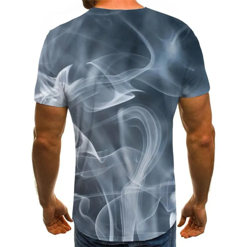 Smoke T shirt Men Abstract T-shirts 3d Psychedelic Funny T shirts Novel Tshirts Casual