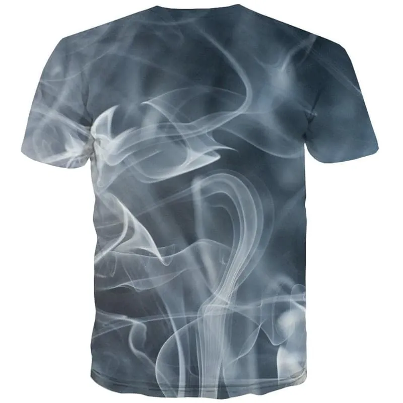Smoke T shirt Men Abstract T-shirts 3d Psychedelic Funny T shirts Novel Tshirts Casual