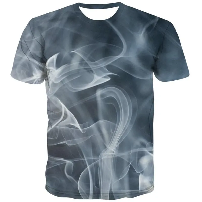 Smoke T shirt Men Abstract T-shirts 3d Psychedelic Funny T shirts Novel Tshirts Casual