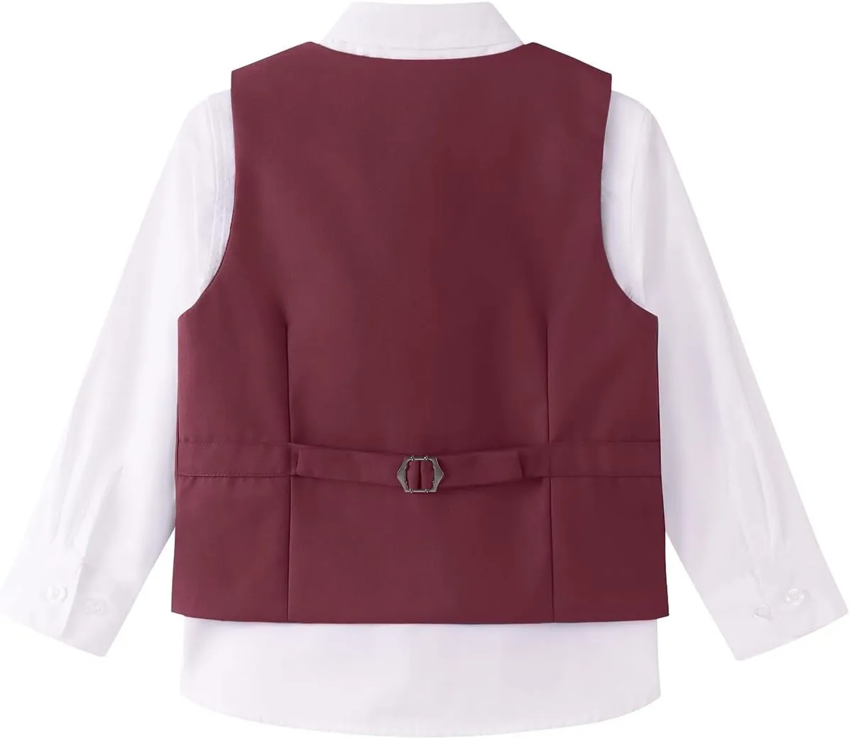 Spring&Gege Boy's Formal Suit Vest Solid Dress Waistcoat Vest with Pockets, Size 4-14 Years